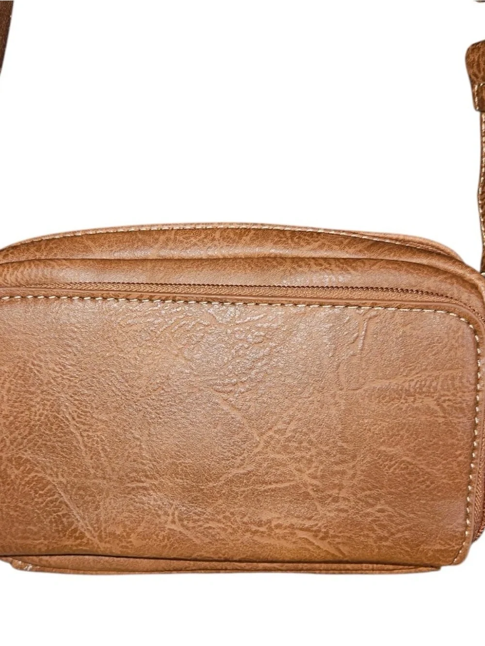 b.o.c. Embossed Tan Western Crossbody Bag